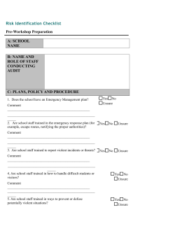 Risk Identification Checklist
