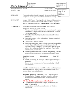 Mary Groves - University of Nevada, Reno