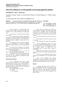 The CO2 influence on the growth of Aucuba japonica plants