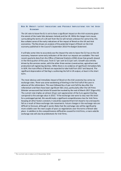 Brexit Latest Indicators and Possible Implications for the Irish Economy