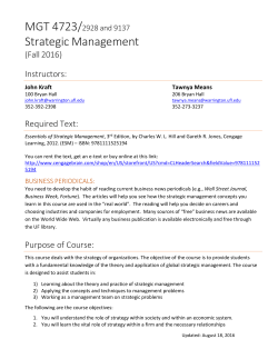 Strategic Management - Warrington College of Business