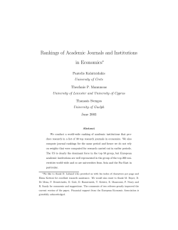 Rankings of Academic Journals and Institutions in Economics*