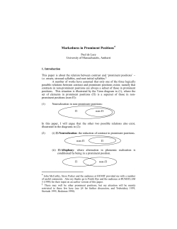 Markedness in Prominent Positions