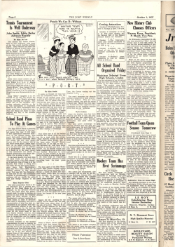 Tennis Tournament Is Well Underway School Band Plans To Play At