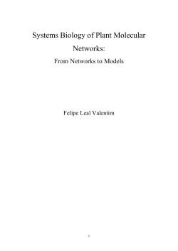 Systems biology of plant molecular networks