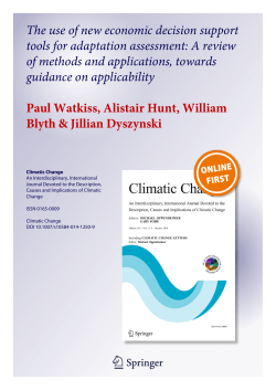 The use of new economic decision support tools for adaptation