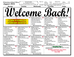 August Elementary Menu