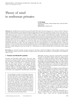Theory of mind in nonhuman primates