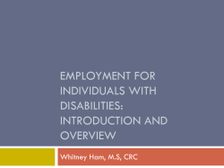 Employment for Individuals with Disabilities
