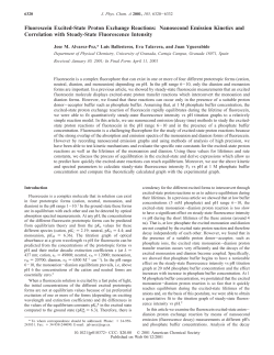 Fluorescein Excited-State Proton Exchange Reactions: Nanosecond