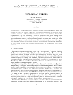 real dirac theory - Geometric Calculus