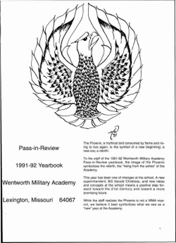 Pass-in-Review 1991-92 Yearbook Wentworth Military Academy