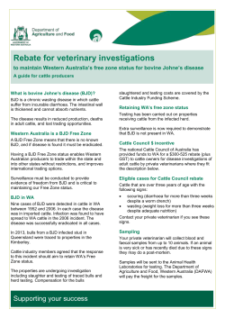 Rebate for veterinary investigations