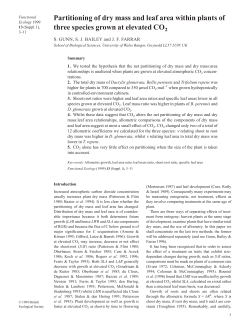 Partitioning of dry mass and leaf area within plants of three species