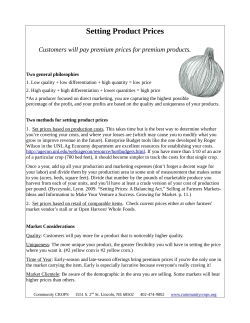 Setting Product Prices