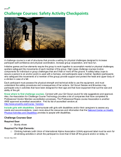 Challenge Courses: Safety Activity Checkpoints