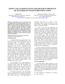 effect of learning rate parameter in presence of outliers on system