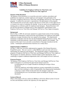 Guidelines for Online Time entry program