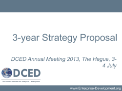 3-year Strategy Proposal - Donor Committee for Enterprise