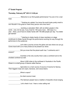 3rd Grade Program Thursday, February 26th 2015 @ 2:00 pm