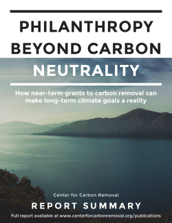 philanthropy beyond carbon neutrality