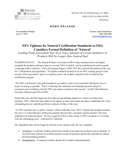 NPA Tightens Its Natural Certification Standards as FDA Considers