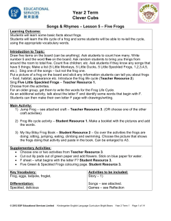 Frog Life Cycle activity - ESF Educational Services