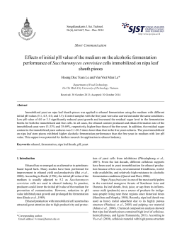 Effects of initial pH value of the medium on the alcoholic