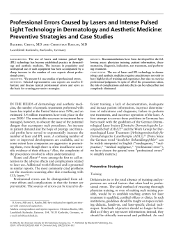 Professional Errors Caused by Lasers and Intense Pulsed Light