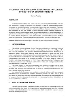 study of the barcelona basic model. influence of suction on shear