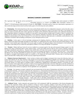 broker/carrier agreement