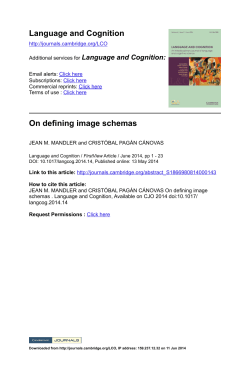 Language and Cognition On defining image schemas