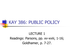 KAY 386: PUBLIC POLICY