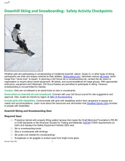 Downhill Skiing and Snowboarding: Safety Activity Checkpoints