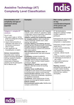 NDIS Assistive Technology Complexity Level Classification