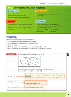 M4.1 Probability and Venn diagrams
