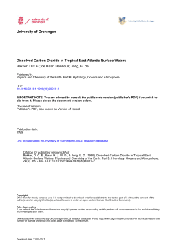 Dissolved Carbon Dioxide in Tropical East Atlantic