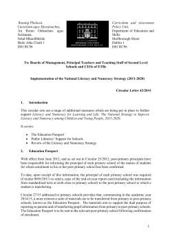 Circular 0042/2015 - Department of Education and Skills