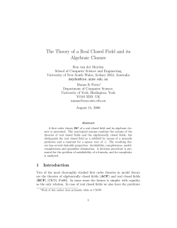 The Theory of a Real Closed Field and its