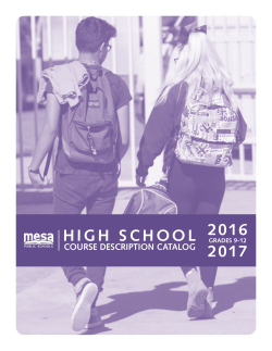 Course Description - Mesa Public Schools