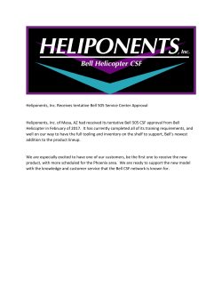 Heliponents receives Bell 505 Service Center Approval