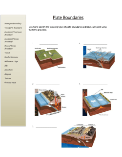 Plate Boundaries labeling worksheet