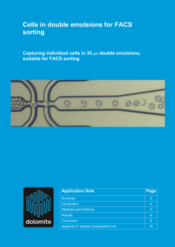 Cells in double emulsions for FACS sorting