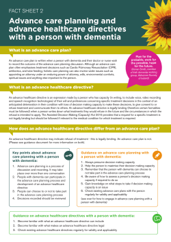 Factsheet on Advance Healthcare Directives