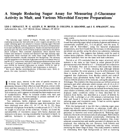 A Simple Reducing Sugar Assay for Measuring /3
