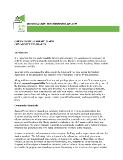 GREEN LIGHT ACADEMY, MAINE COMMUNITY STANDARDS