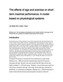 The effects of age and exercise on short term maximal performance