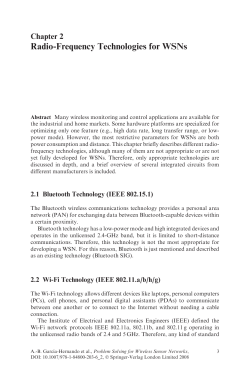 Radio-Frequency Technologies for WSNs