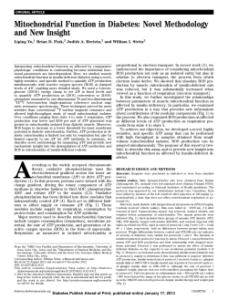 Mitochondrial Function in Diabetes