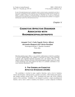 cognitive affective disorder associated with rhombencephalosynapsys